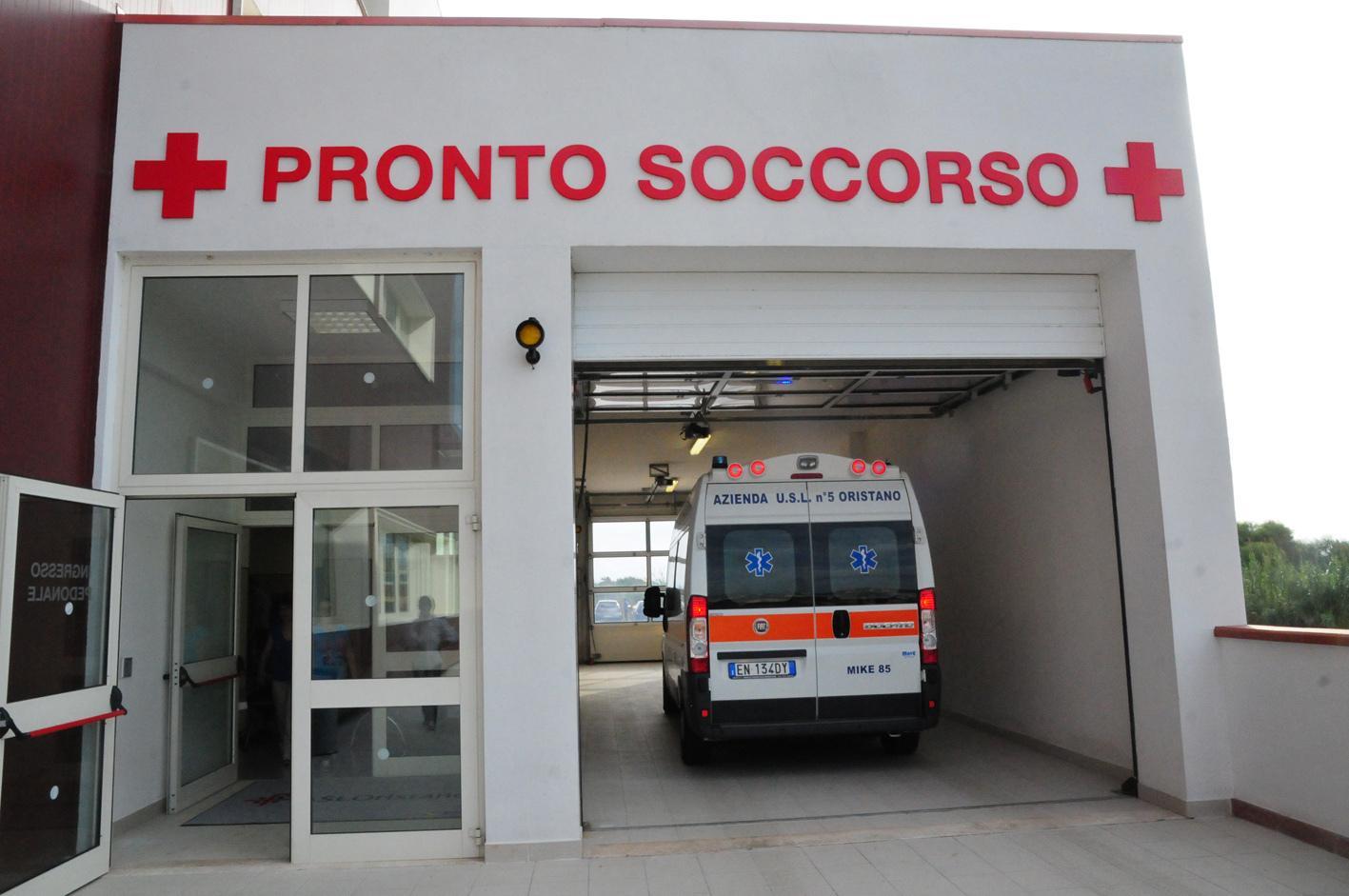 Il pronto soccorso dell'ospedale di Oristano