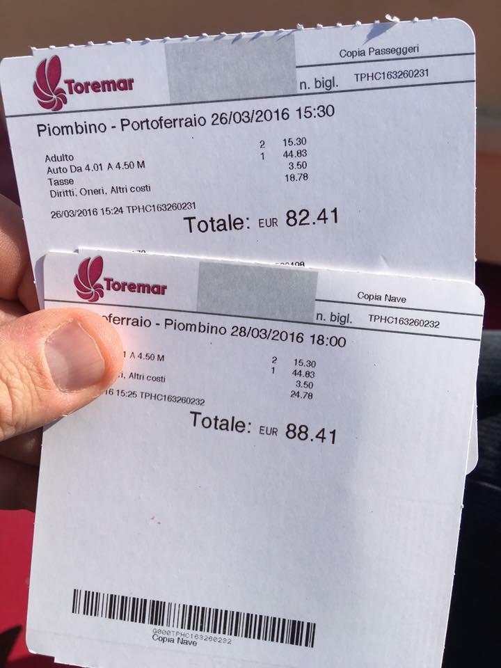 La foto dei biglietti