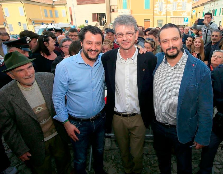 Finale Emilia, in 300 per Sandro Palazzi. E Salvini fa il suo show 