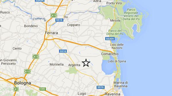 L'epicentro del sisma
