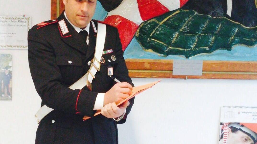 Uno dei carabinieri protagonisti dell'operazione di giovedì