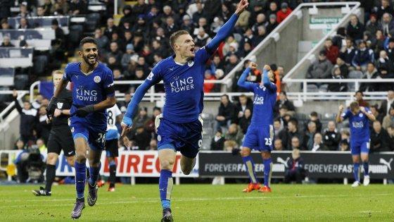 L'esultanza di Jamie Vardy, uomo simbolo dei Foxes