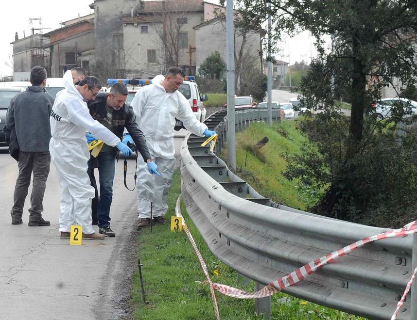 Il punto in cui Giuseppe Palumbo è stato travolto e ucciso il 31 gennaio scorso (foto Gori)