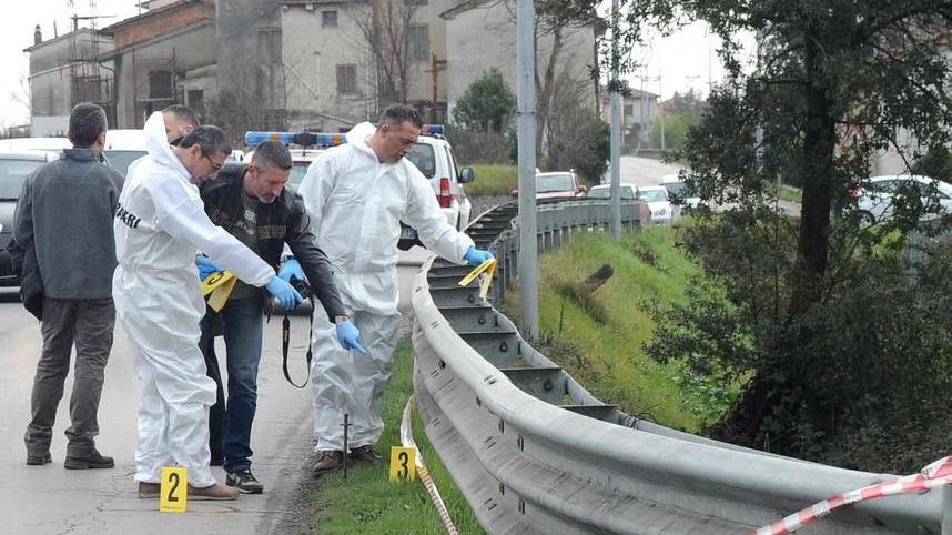 Il punto in cui Giuseppe Palumbo è stato travolto e ucciso il 31 gennaio scorso (foto Gori)