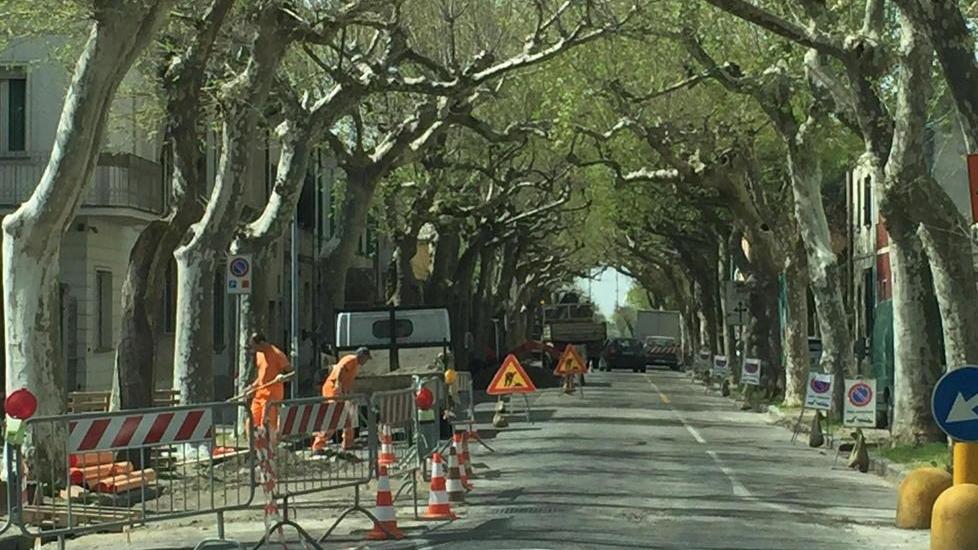 Lavori anti allagamenti in viale 4 Novembre