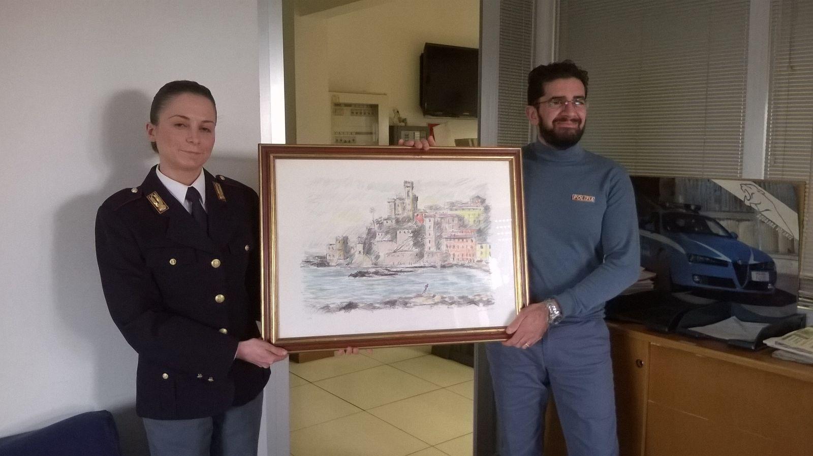 La litografia di Cascella recuperata dalla polizia a Pistoia