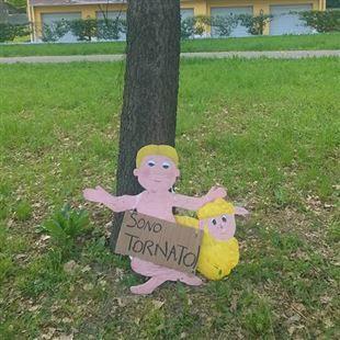 La figura del Gesù Bambino rinvenuta al parco Amico di Braida