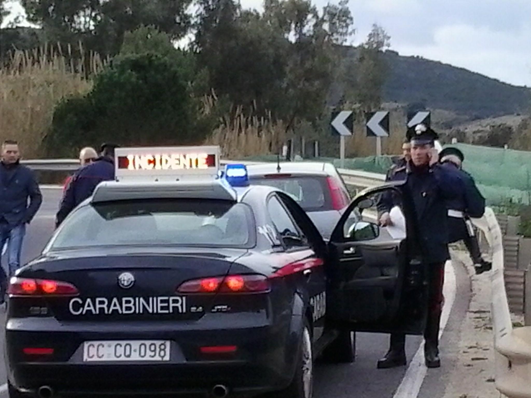 Un posto di blocco dei carabinieri