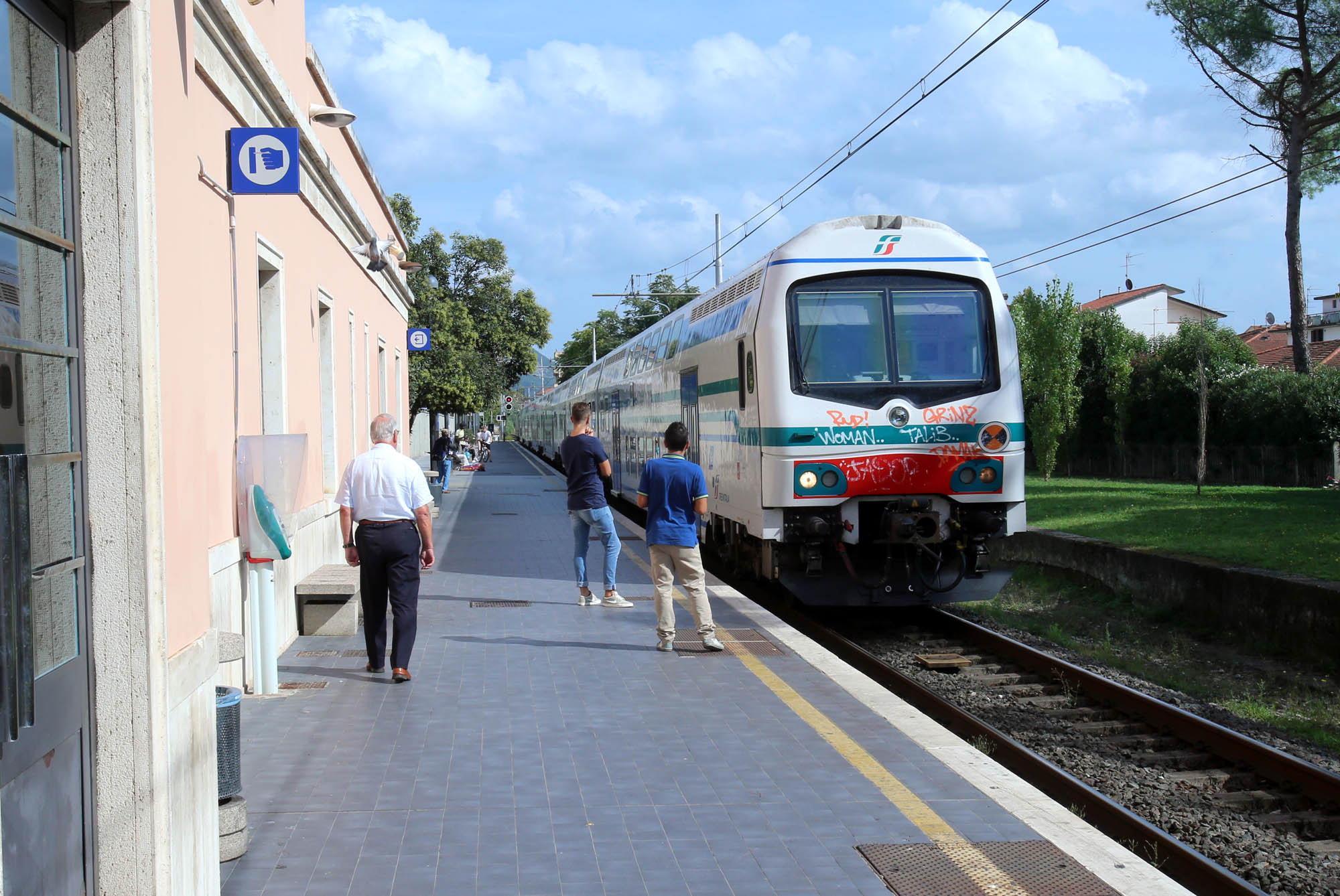 La ferrovia all'altezza di Montecatini Centro dove saranno eseguiti i lavori