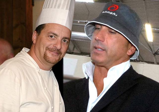 Lo chef Henri Prosperi e l'imprenditore del marmo Paolo Borghini
