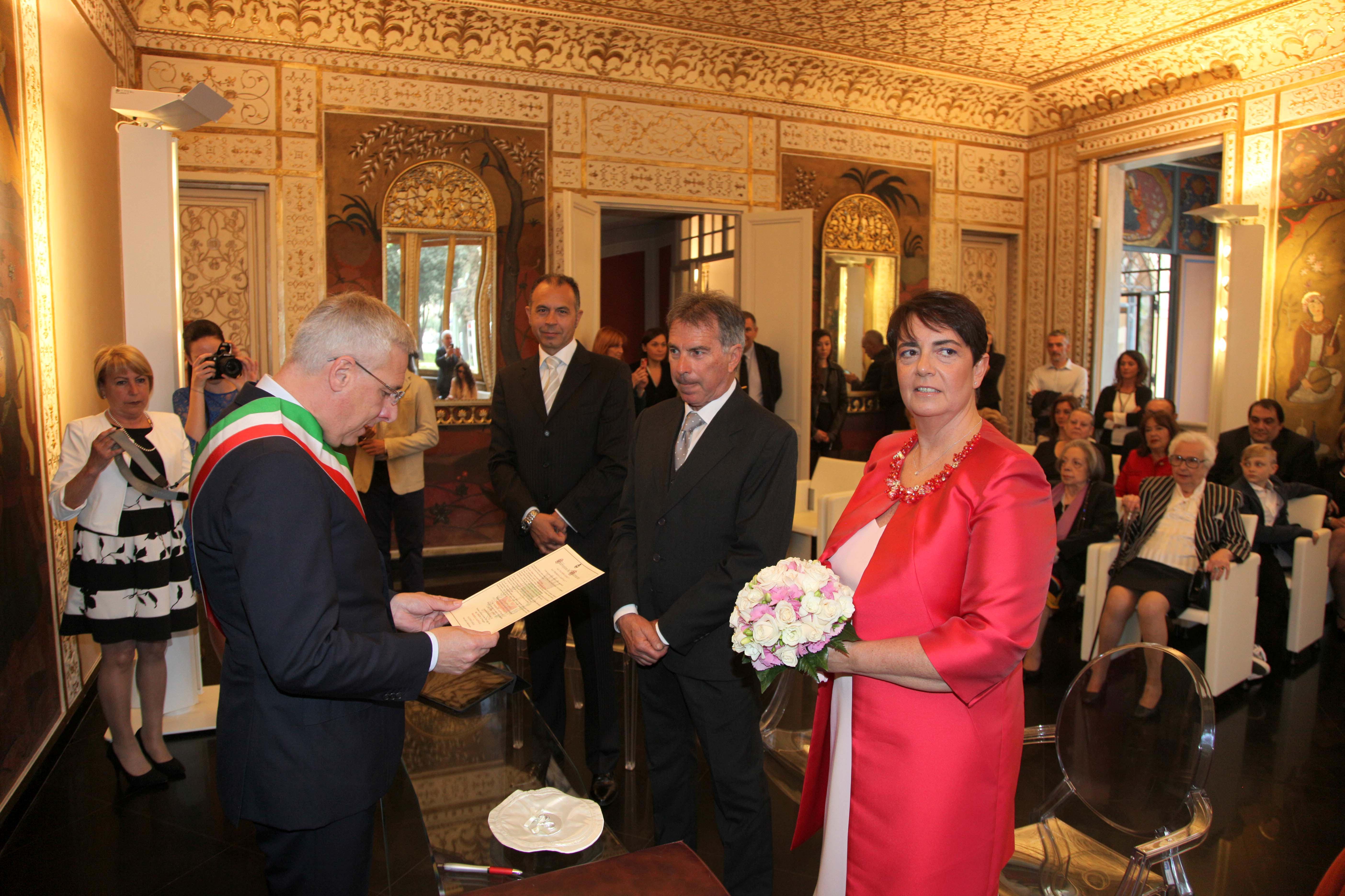 Federica e Fausto a Villa Argentina con il sindaco Del Ghingaro