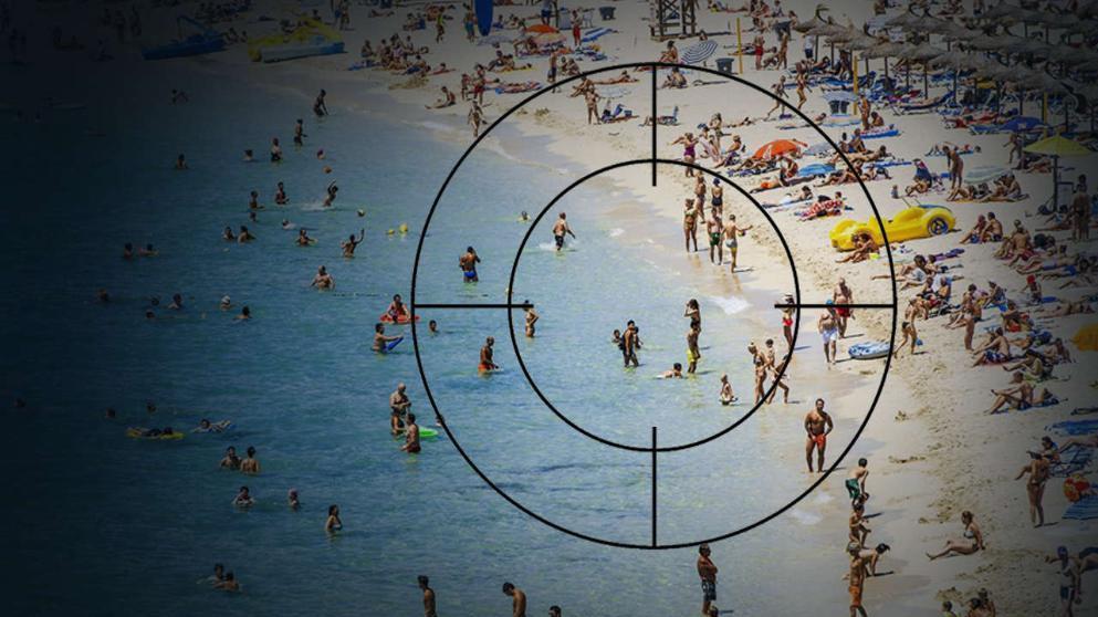 L'immagine utilizzata dalla Bild nel servizio sull'allarme terrorismo in spiaggia