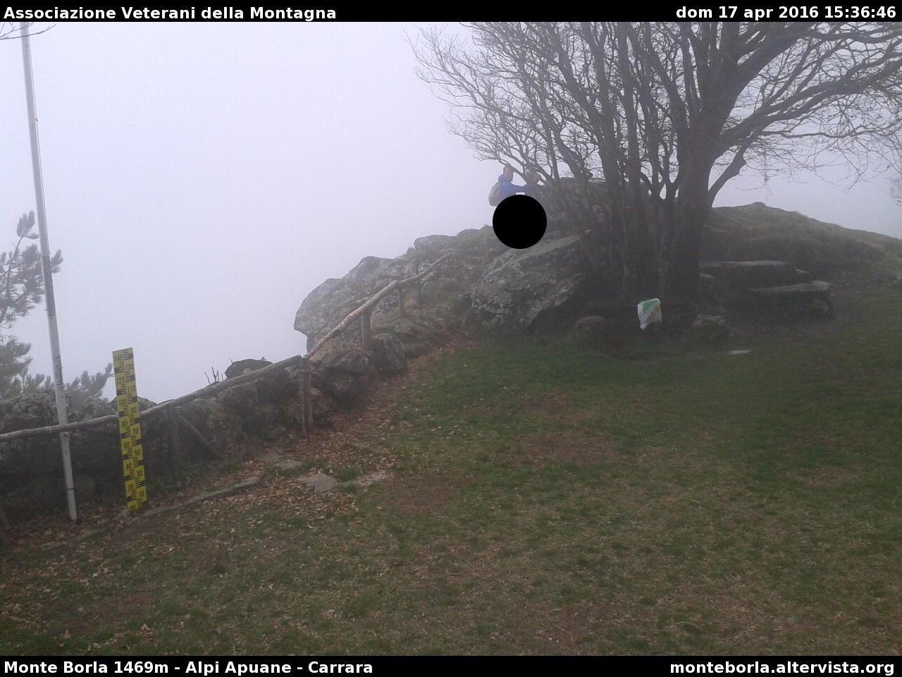 L'immagine immortalata dalla webcam piazzata sul Borla