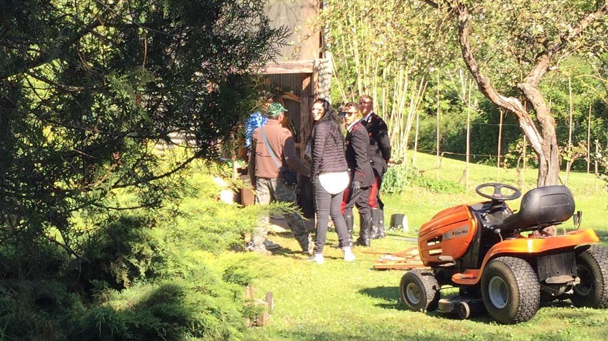 Il giardino dov'è avvenuto l'incidente a Staffoli (Foto Franco Silvi)