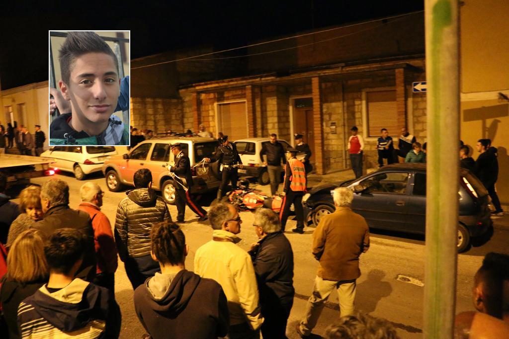 La moto del giovane Giorgio Cattari dopo l'incidente che gli è costato la vita