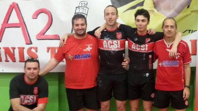 Il Tennis Tavolo Acsi sale in serie A2: non era mai successo