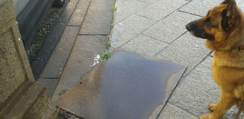 Lastra di ferro sopra un tombino