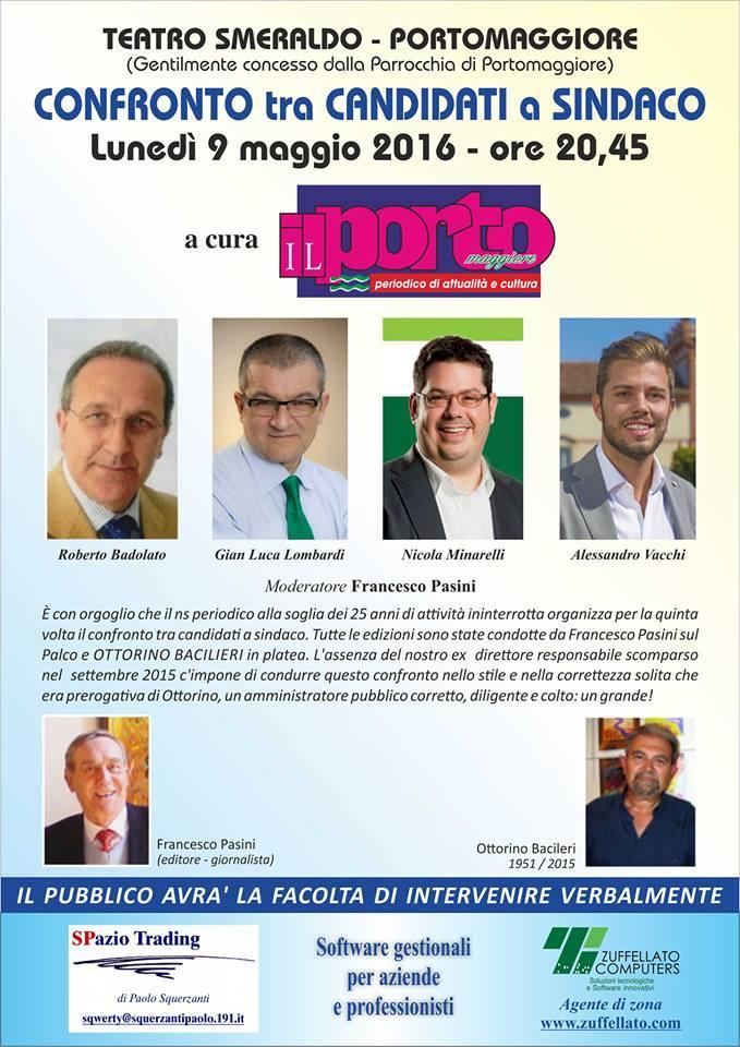 La locandina del dibattito politico a Portomaggiore