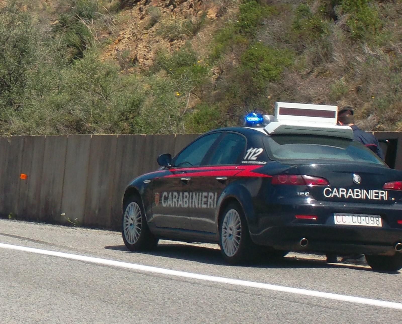 Un posto di blocco dei carabinieri