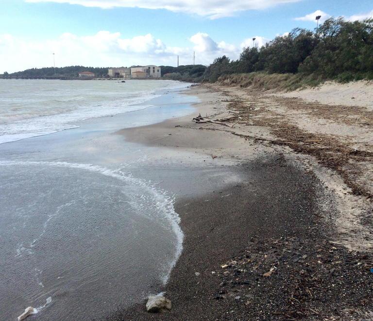 La zona della Bucaccia, erosa dal mare (foto Falorni/Silvi)