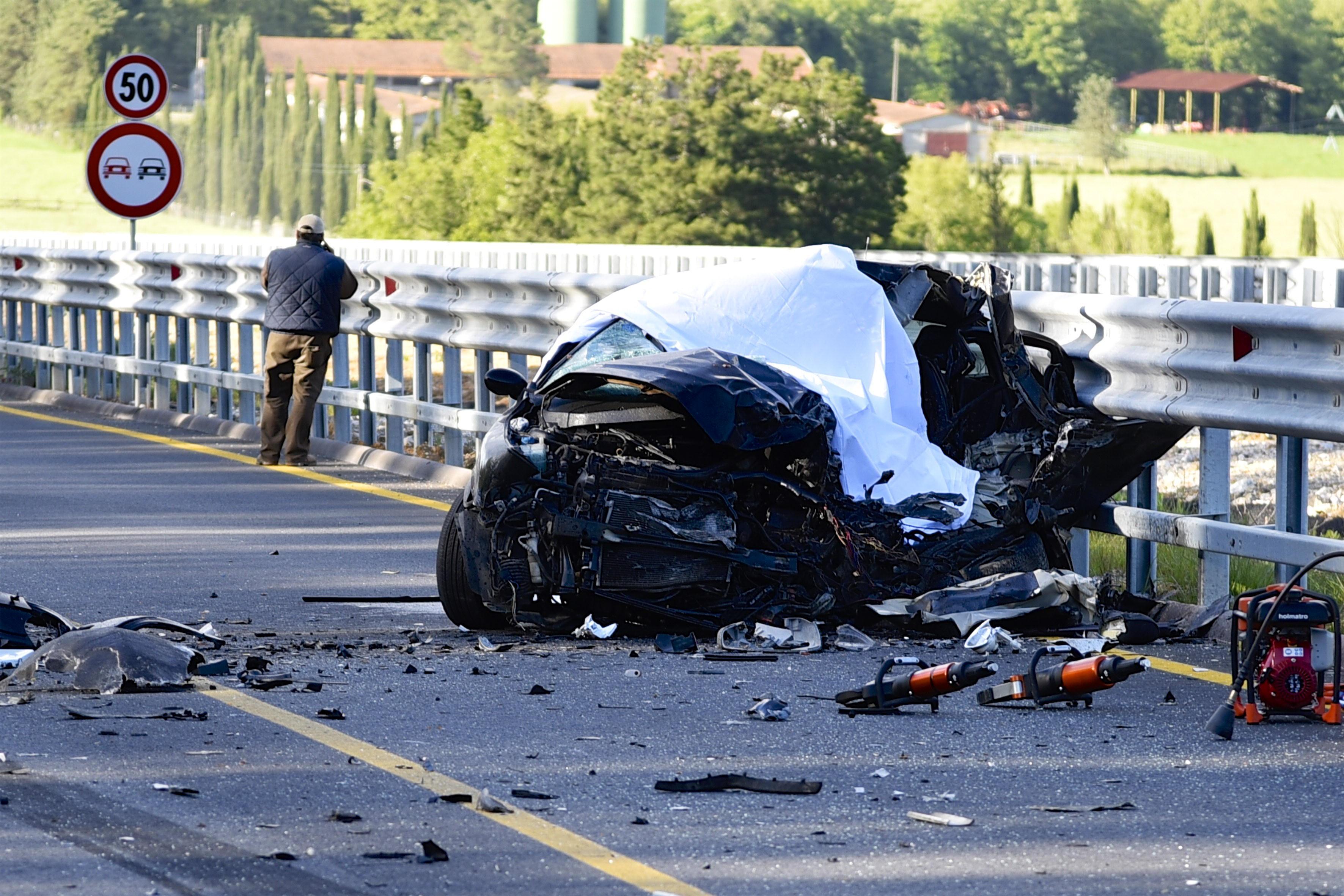 Un'immagine dell'incidente (foto Bf)