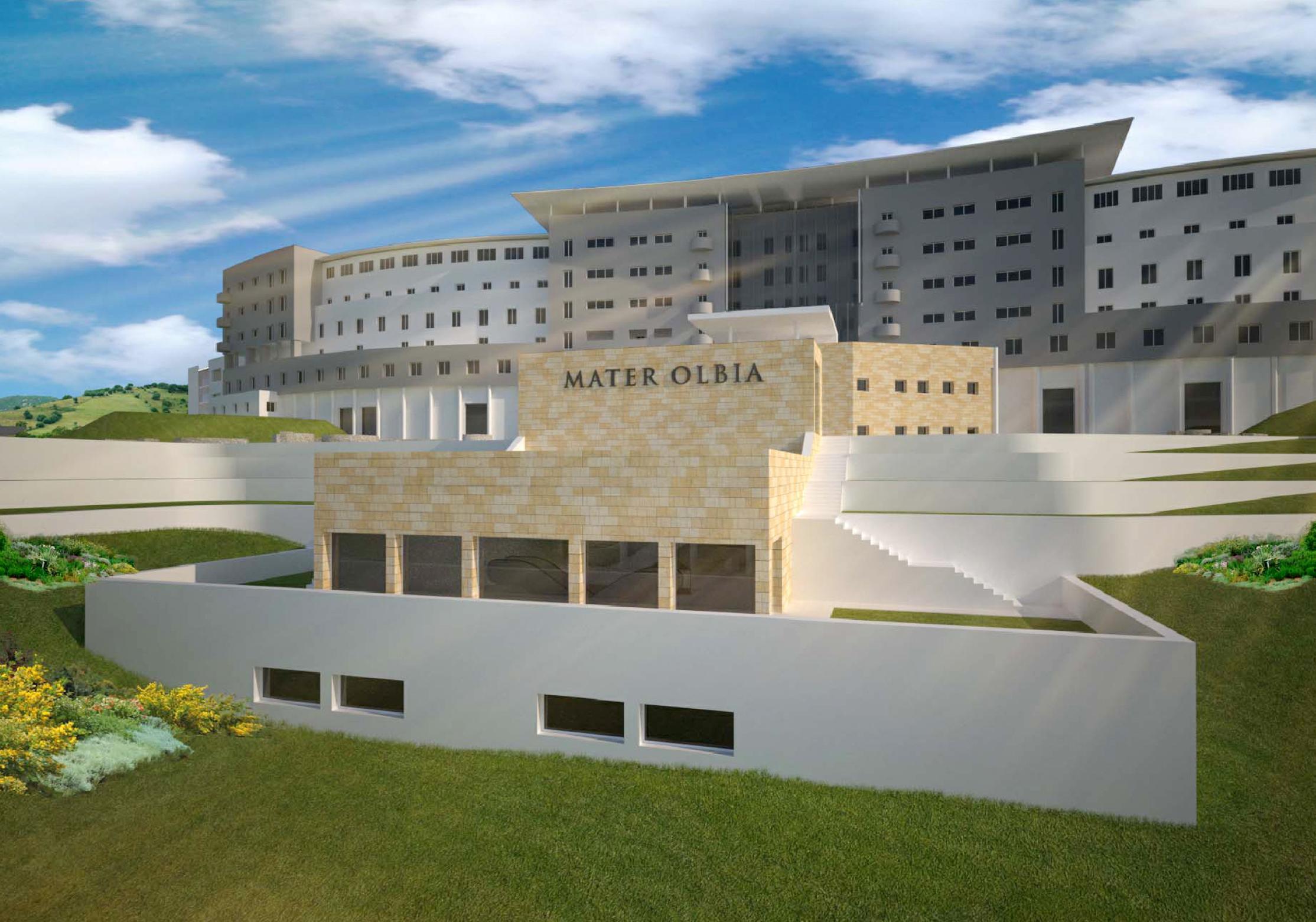 Il rendering del Mater Olbia