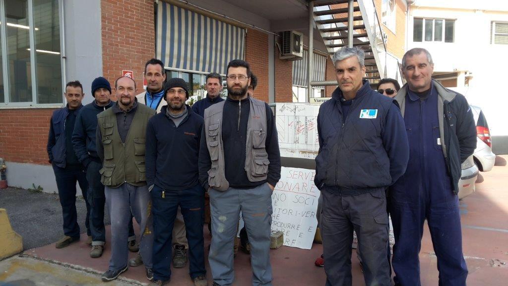 Il presidio dei lavoratori lo scorso marzo