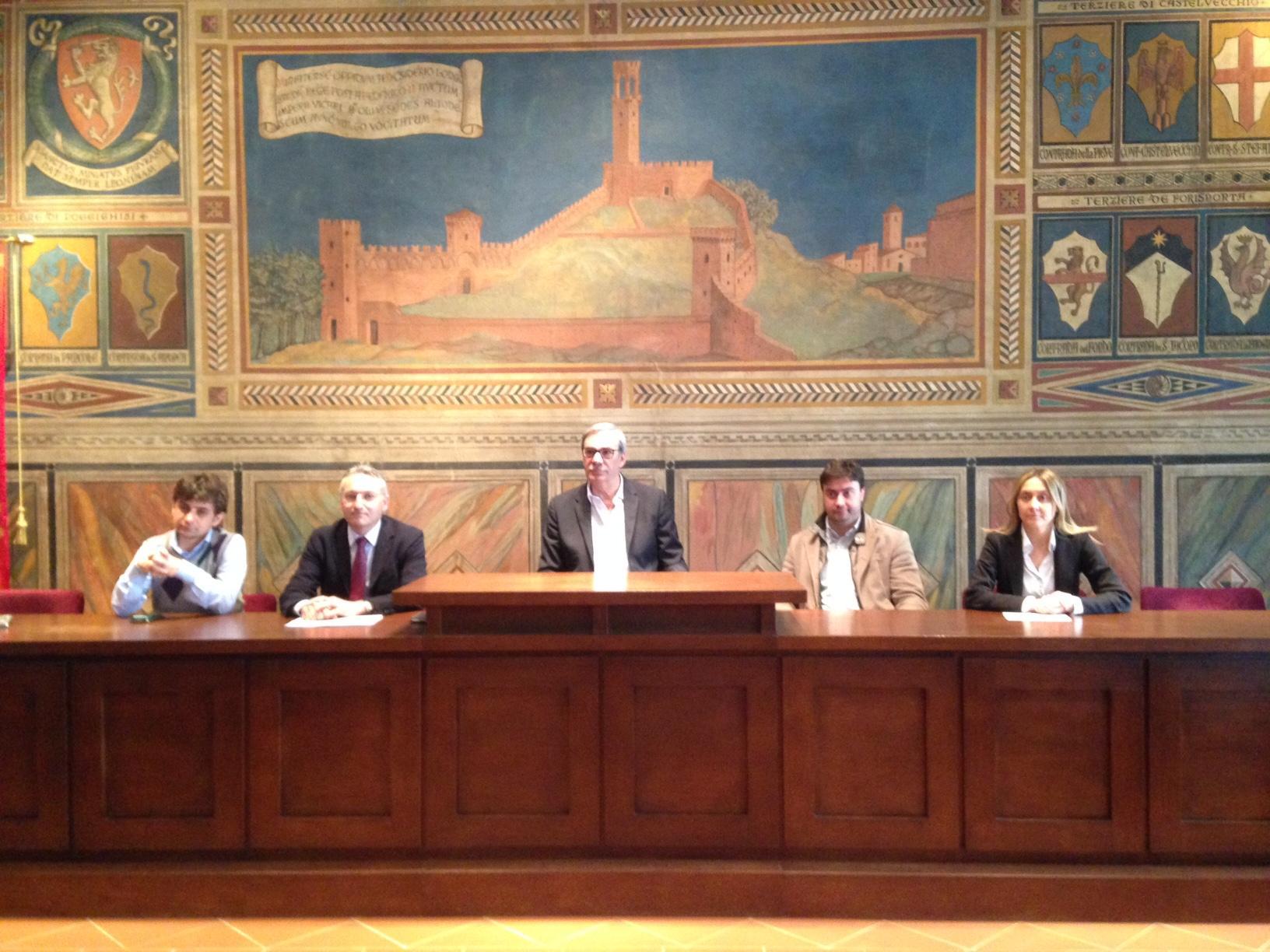 Un momento della conferenza stampa a San Miniato