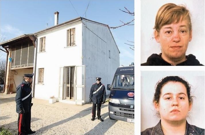 L'abitazione delle sorelle Tognolo e, a destra, Arpalice Giovannini (in alto) e Giada Foscarin 