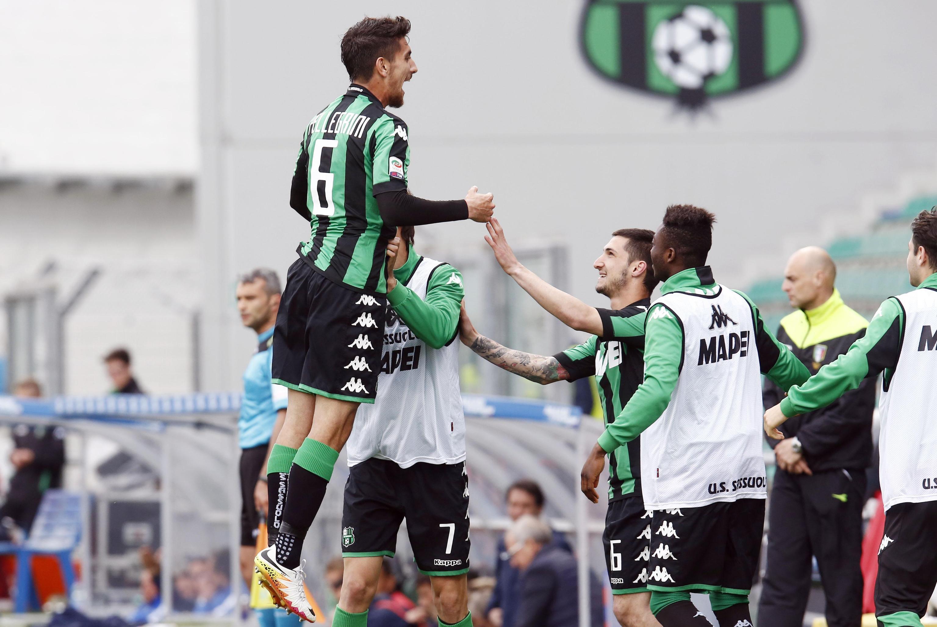 L'esultanza di Pellegrini che ha dato la vittoria al Sassuolo