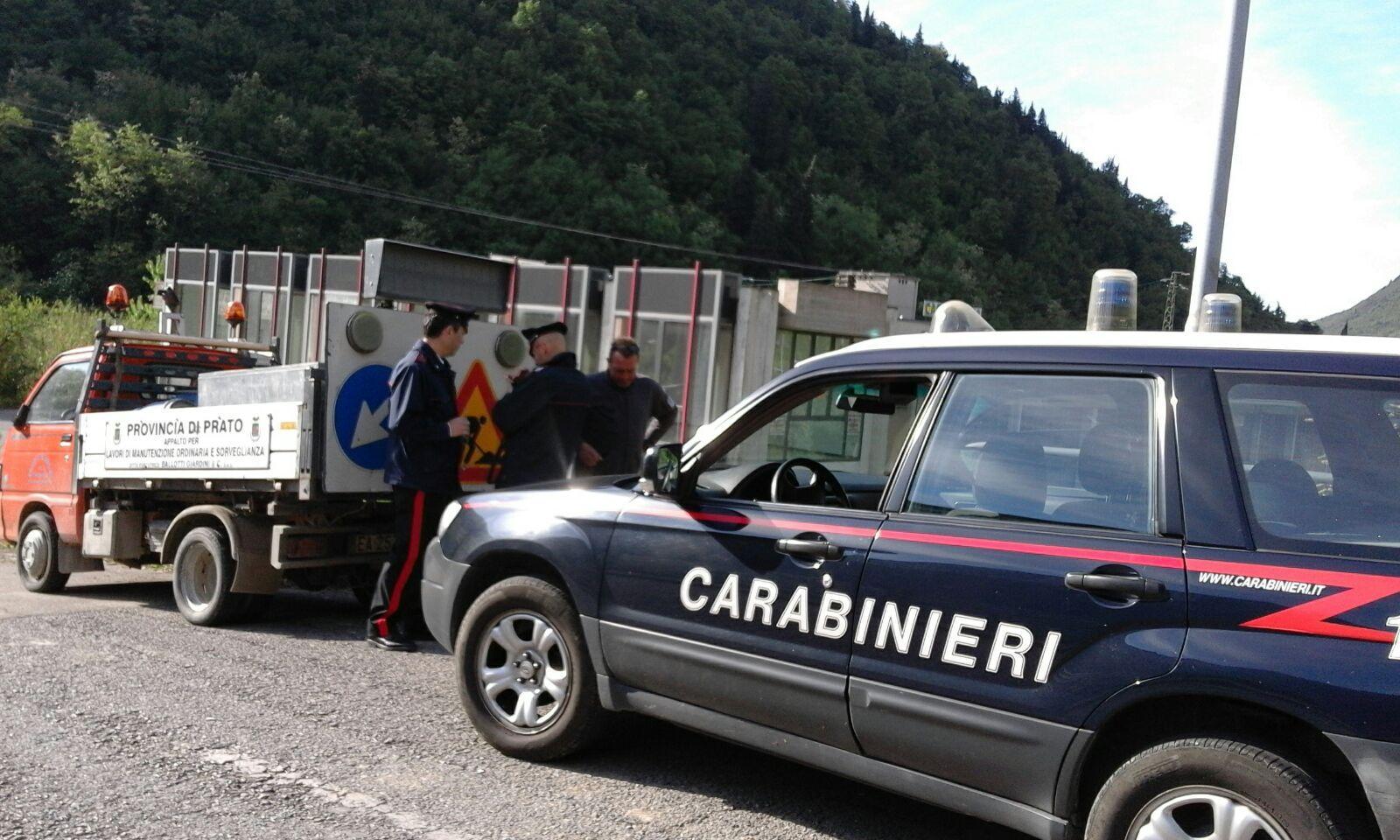l sopralluogo dei carabinieri sul cantiere