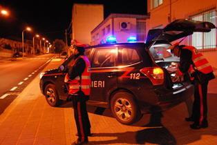 Un posto di blocco dei carabinieri