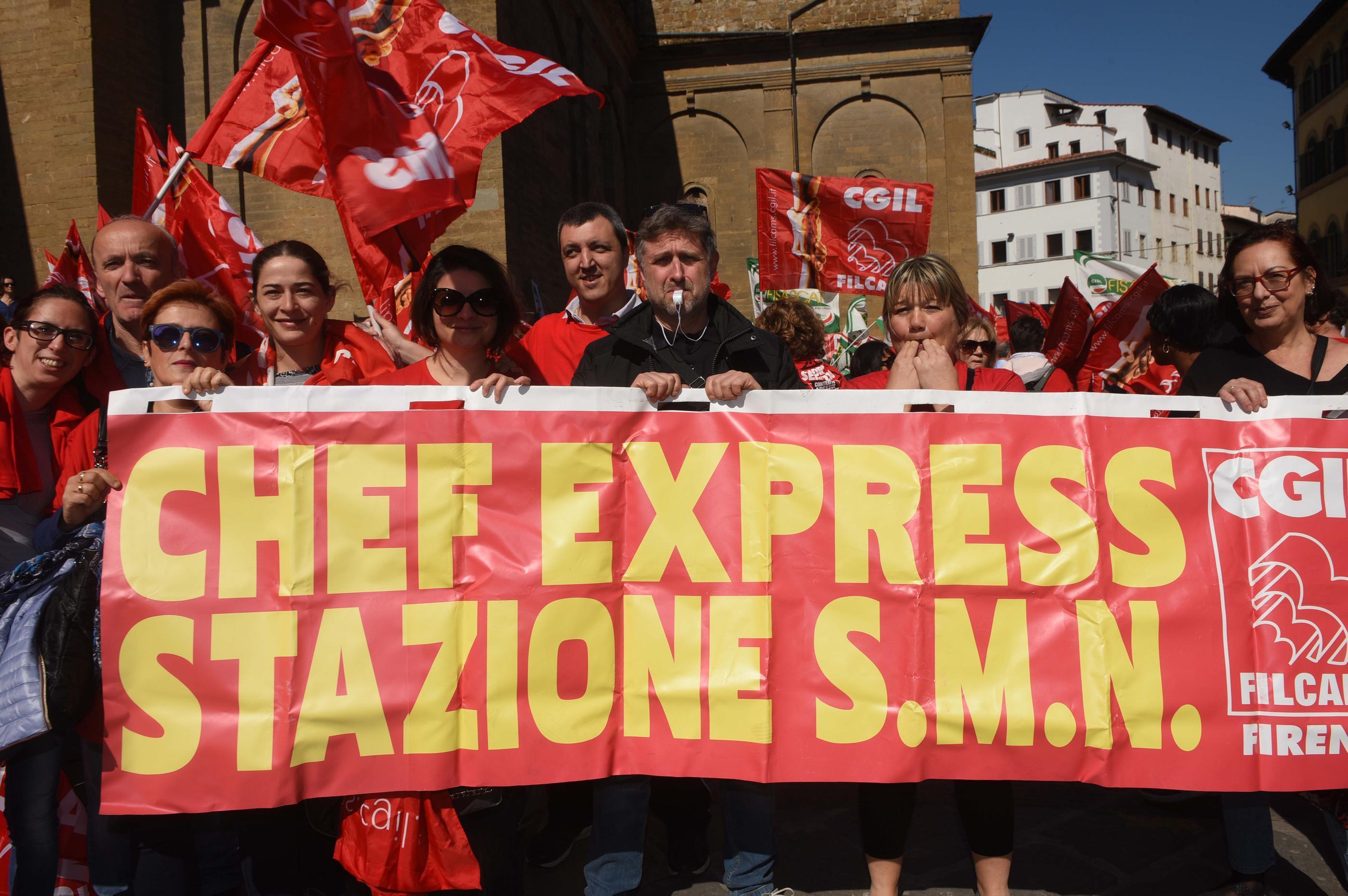 Lavoratori in sciopero a Firenze