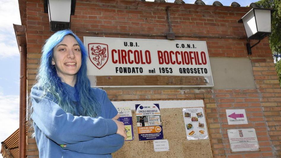 Giulia Turretta ha preso in gestione la Bocciofila di via Manetti (foto Bf)