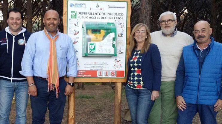 La presentazione di una delle postazioni installate in pineta