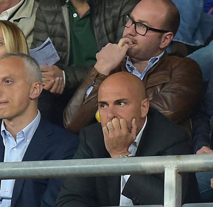 Tommaso Giulini, presidente del Cagliari, durante la partita giocata a Bari