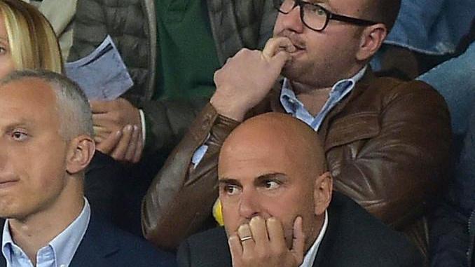 Tommaso Giulini, presidente del Cagliari, durante la partita giocata a Bari