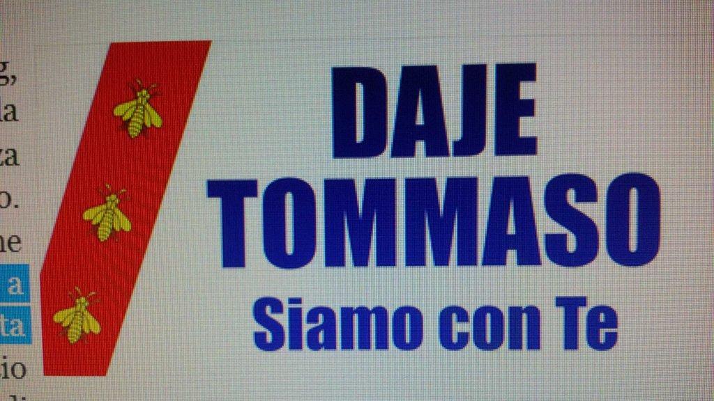 #dajeTommaso è l'hastag a sostegno dell'iniziativa