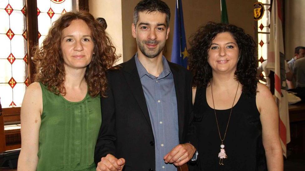I consiglieri comunale 5 Stelle, da sinistra Silvia La Vita, Gabriele Capasso e Mariangela Verdolini