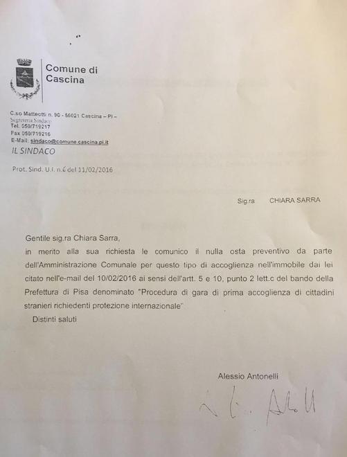 Profughi alla Tinaia, il Comune sapeva 