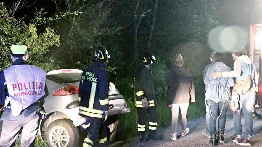 Auto finisce fuori strada per evitare un cinghiale