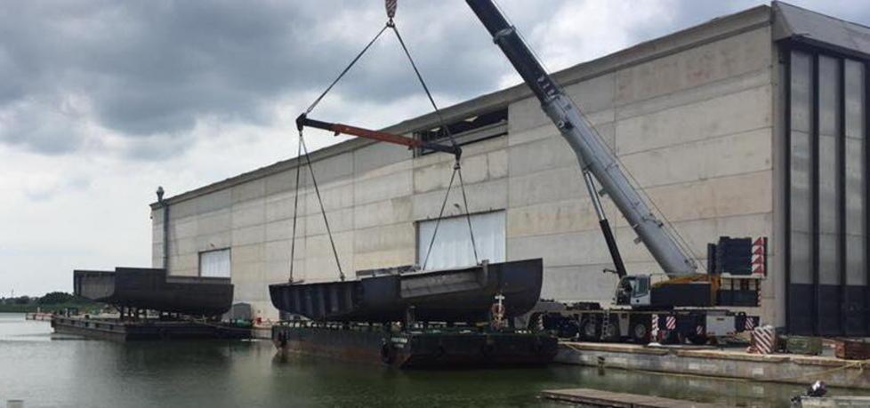 Uno yacht di 106 metri pronto per l’assemblaggio
