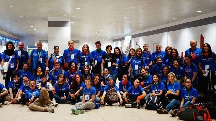 Il gruppo di Elisa di Modena coi profughi a Idomeni