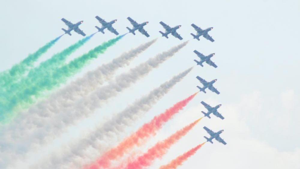 Un'esibizione delle Frecce Tricolori