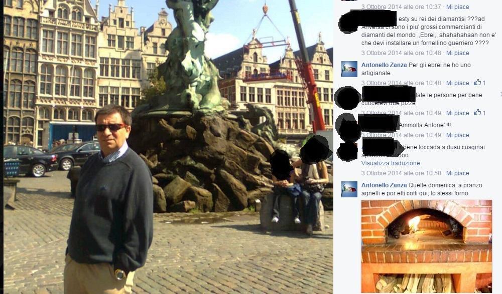 Antonello Zanza e alcuni suoi post su Facebook
