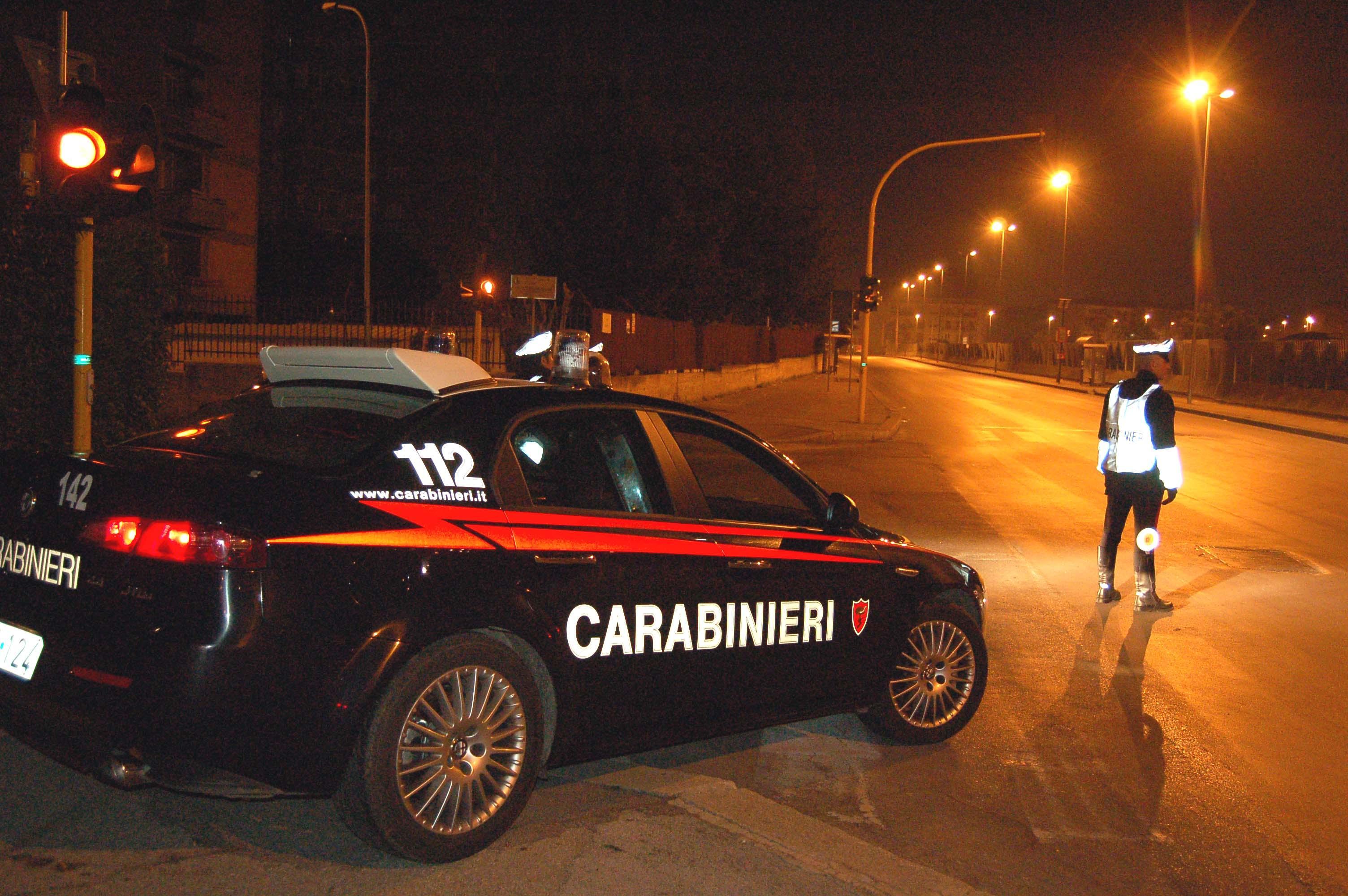 Un posto di blocco dei carabinieri