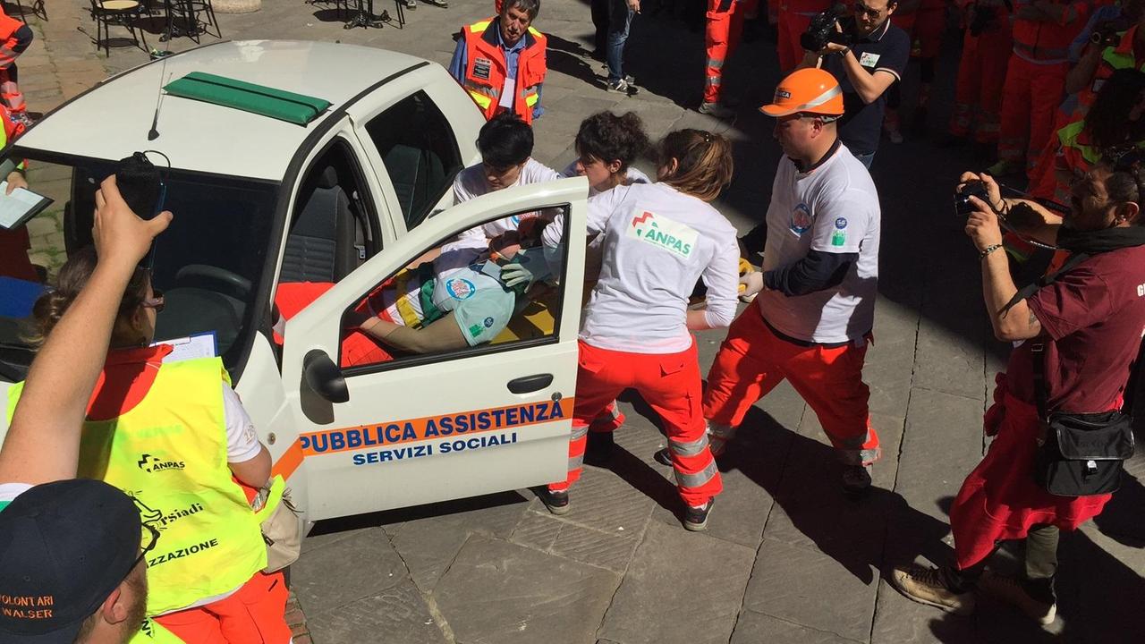 La simulazione di un intervento di pronto soccorso