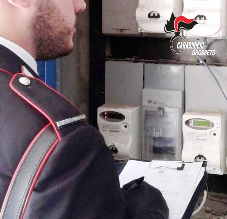 I carabinieri davanti a un contatore 