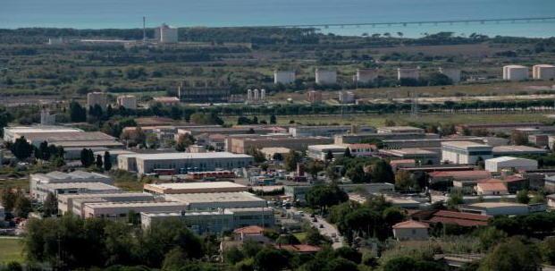 Una vista dall'alto della zona industriale delle Morelline
