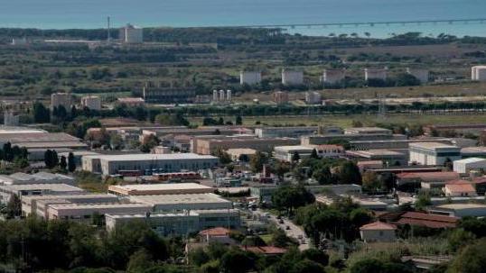 Una vista dall'alto della zona industriale delle Morelline